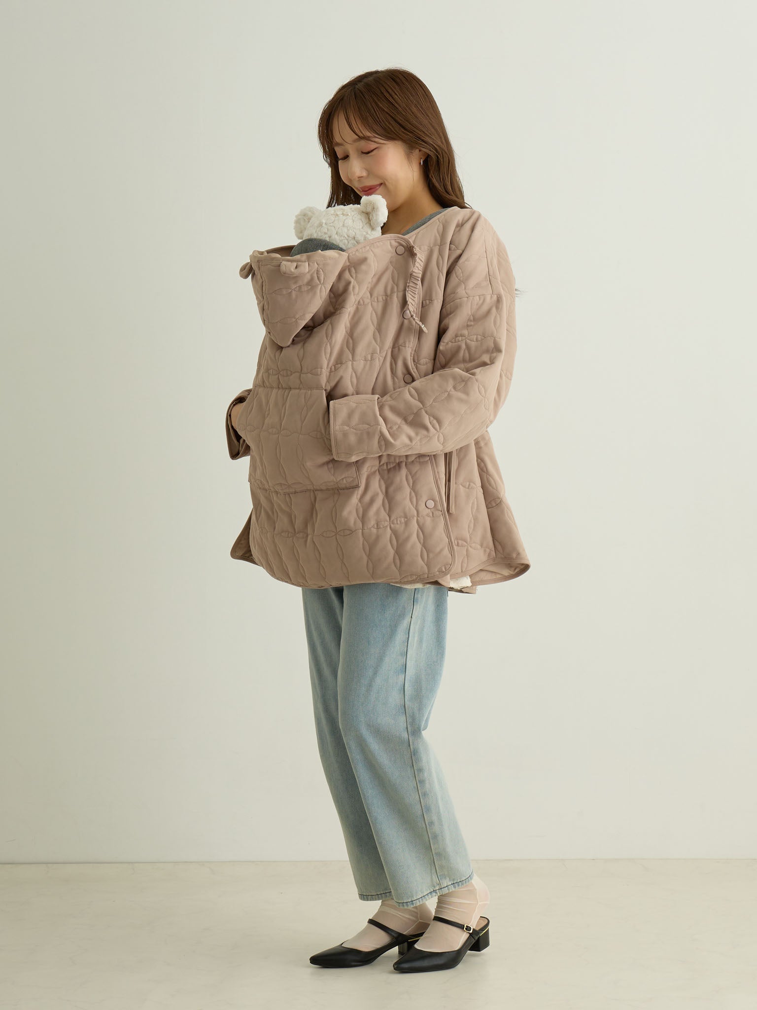 Original quilted outerwear with ducker Greige