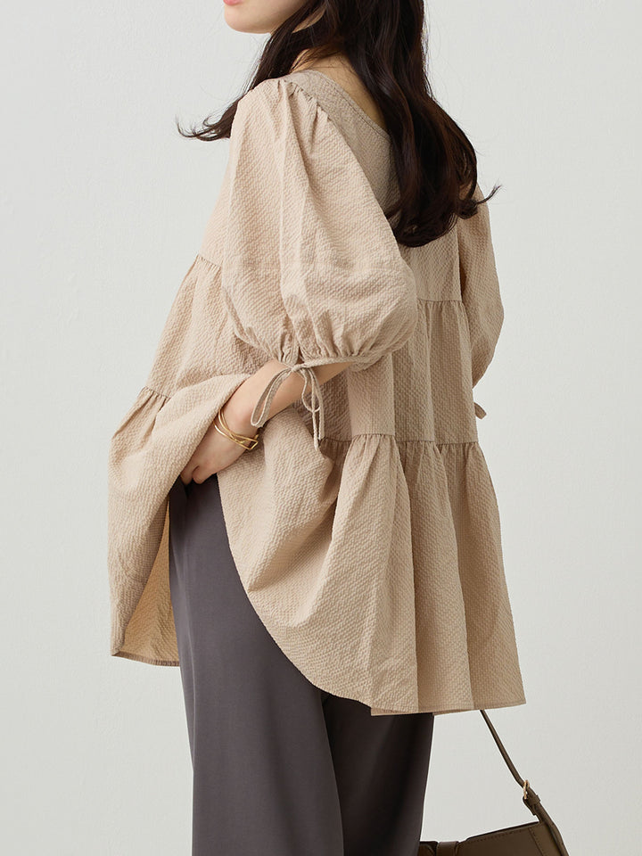前後2wayティアードチュニック Beige