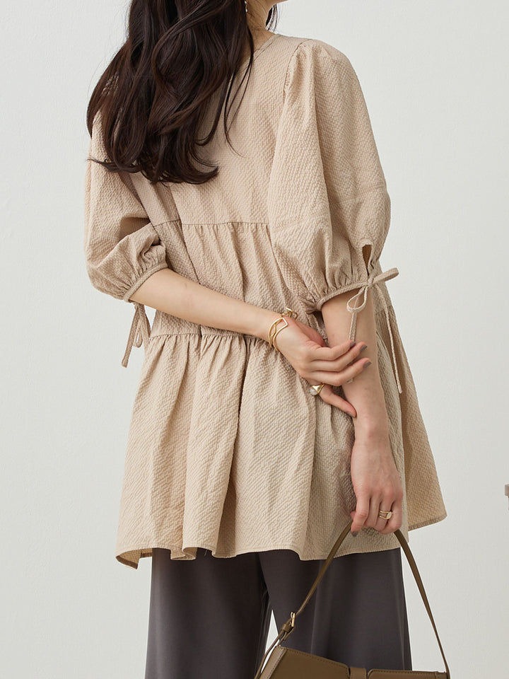 前後2wayティアードチュニック Beige