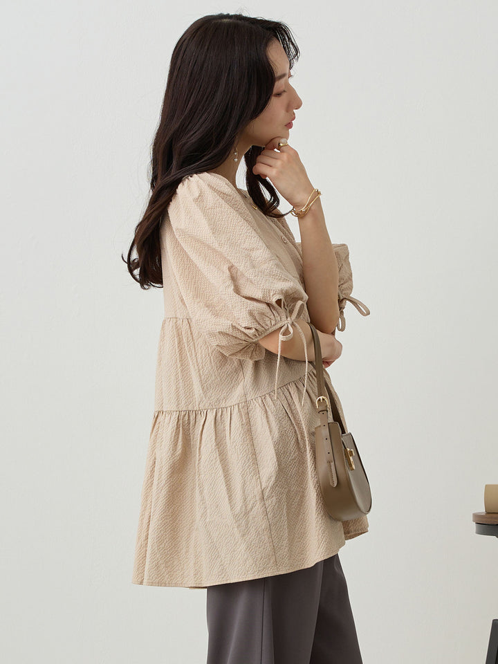 前後2wayティアードチュニック Beige
