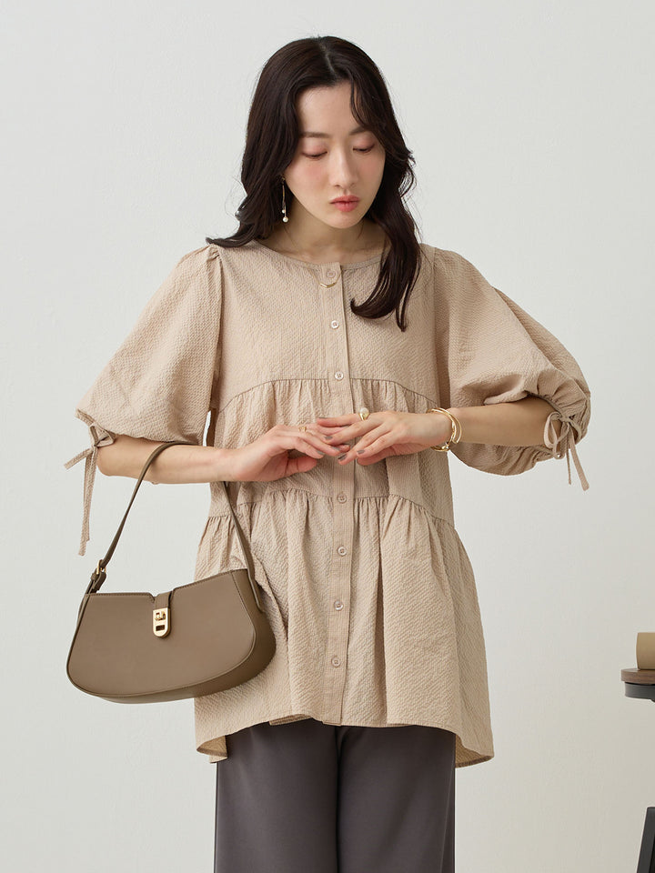 前後2wayティアードチュニック Beige