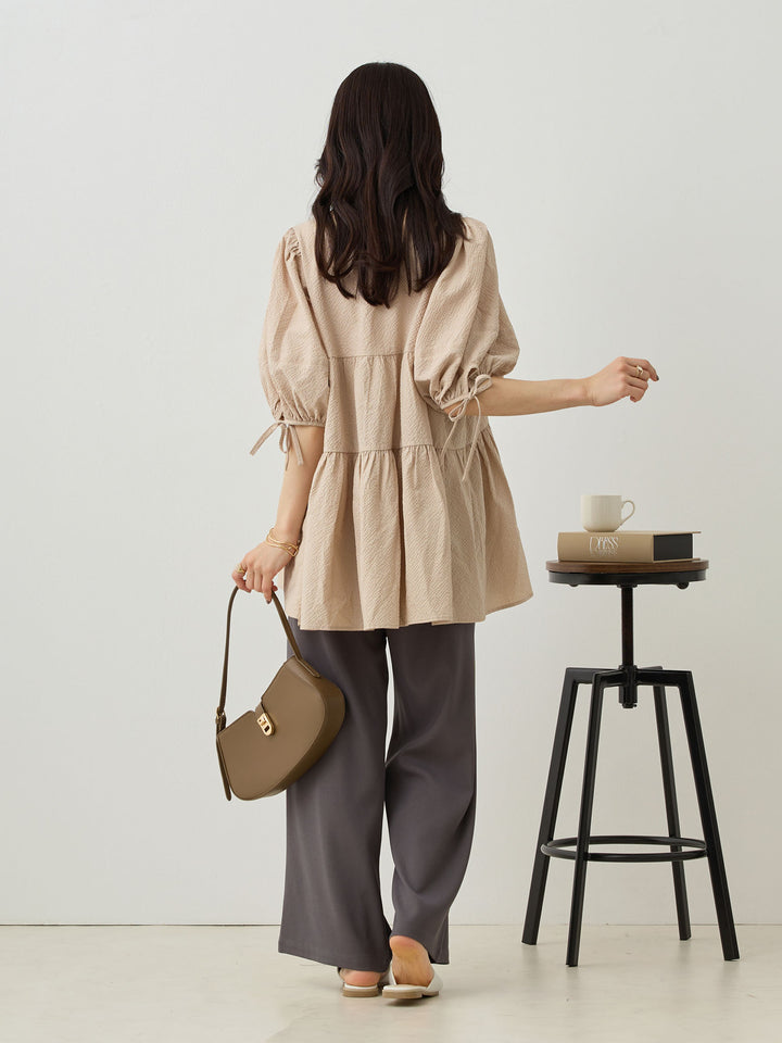 前後2wayティアードチュニック Beige