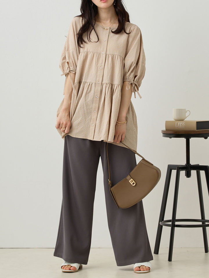 前後2wayティアードチュニック Beige