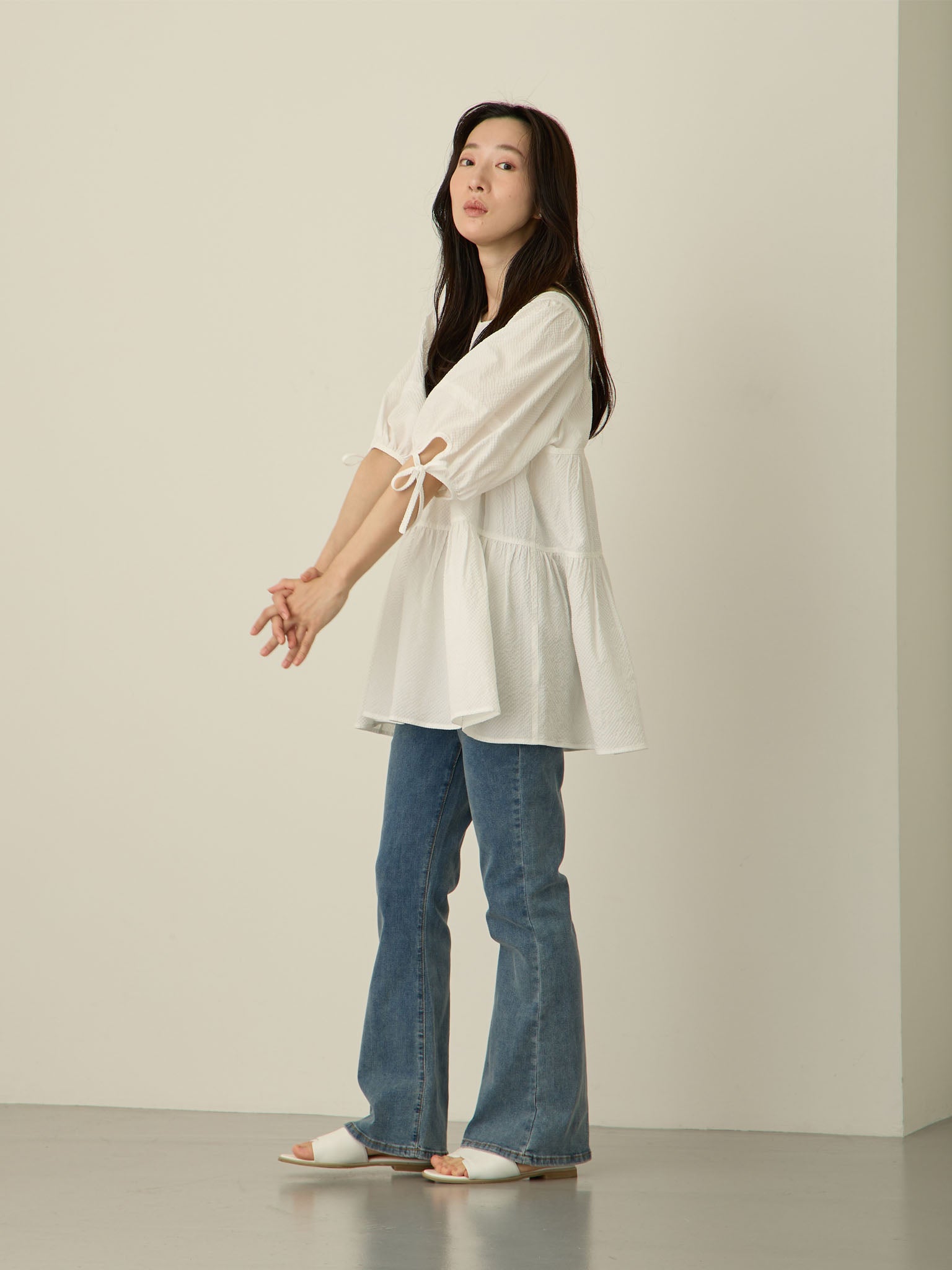 ウェーブプリーツワンピース Ivory – honono for mom&baby