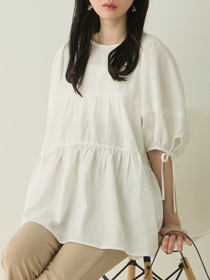 前后双层束腰外衣 白色