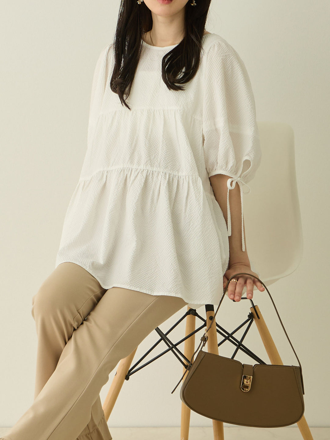 前後2wayティアードチュニック White
