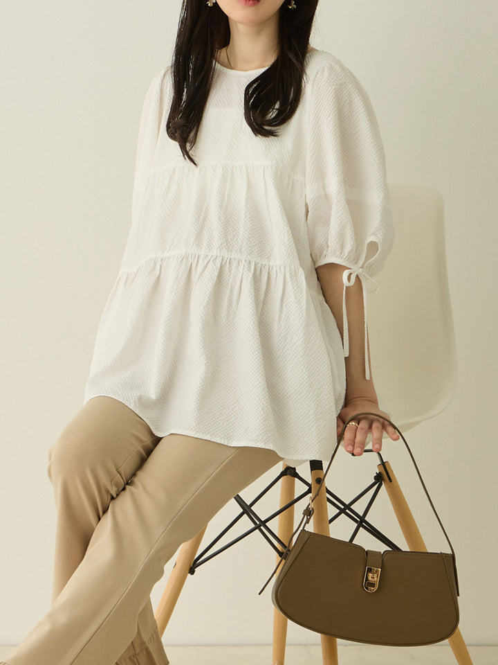 前後2wayティアードチュニック White