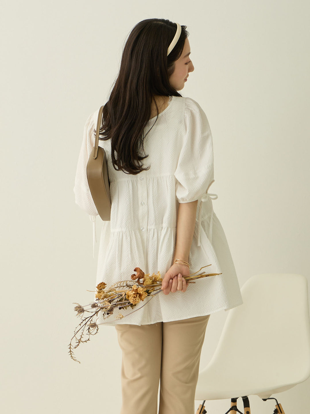前後2wayティアードチュニック White