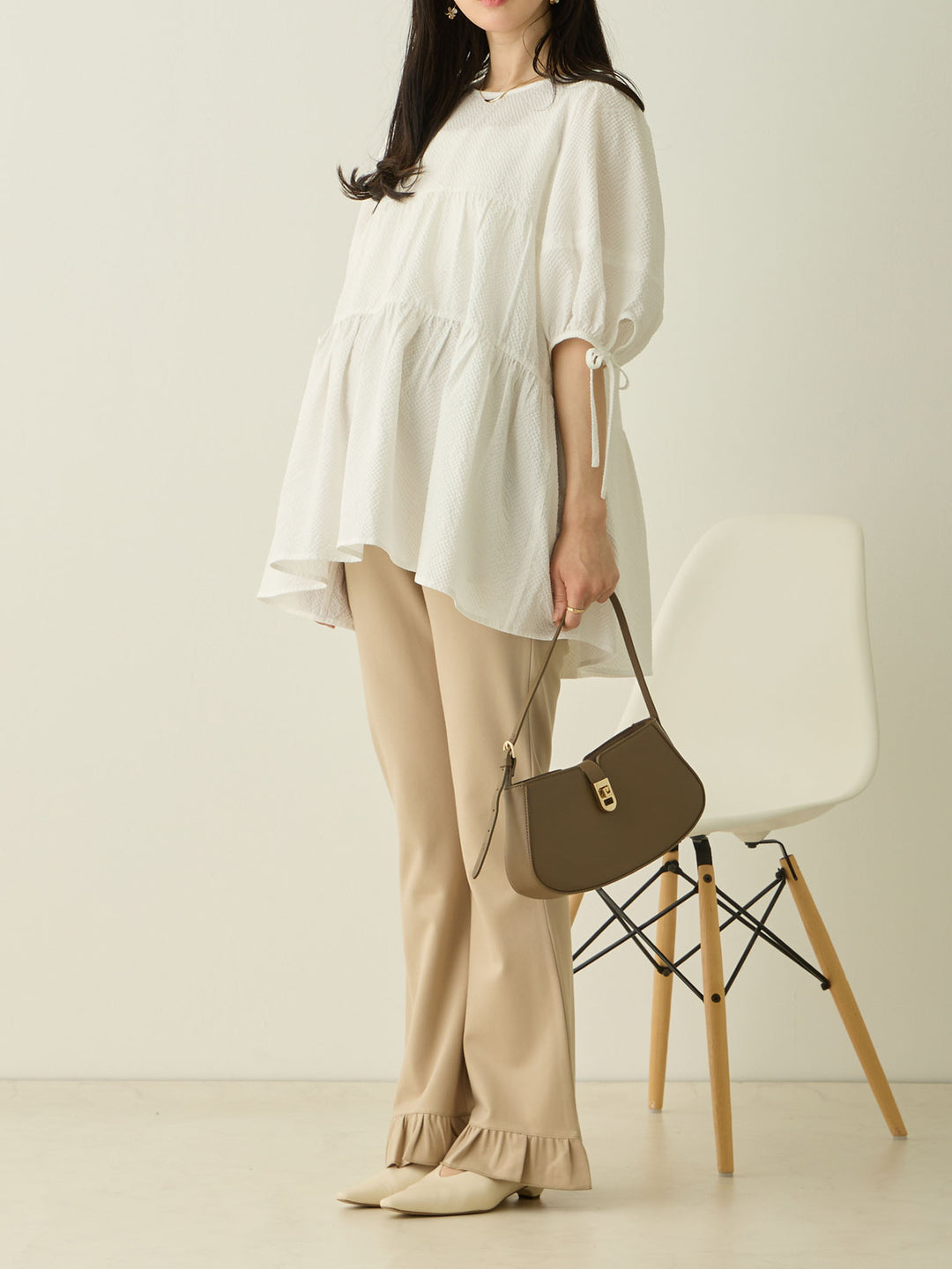 前後2wayティアードチュニック White