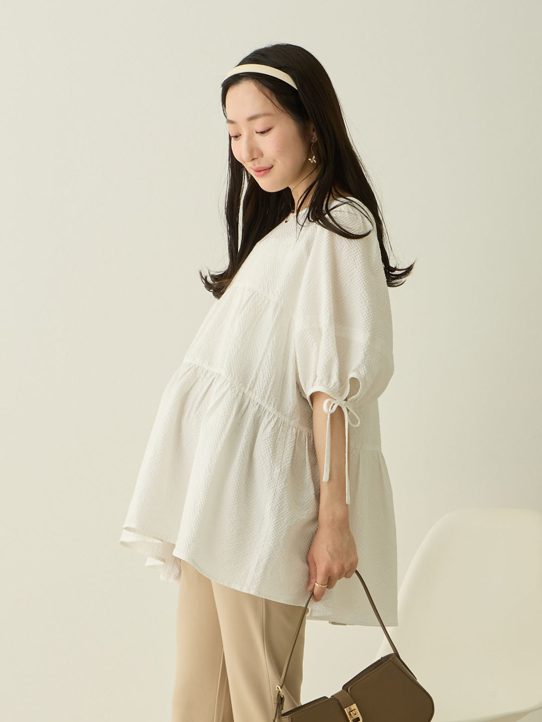 前後2wayティアードチュニック White