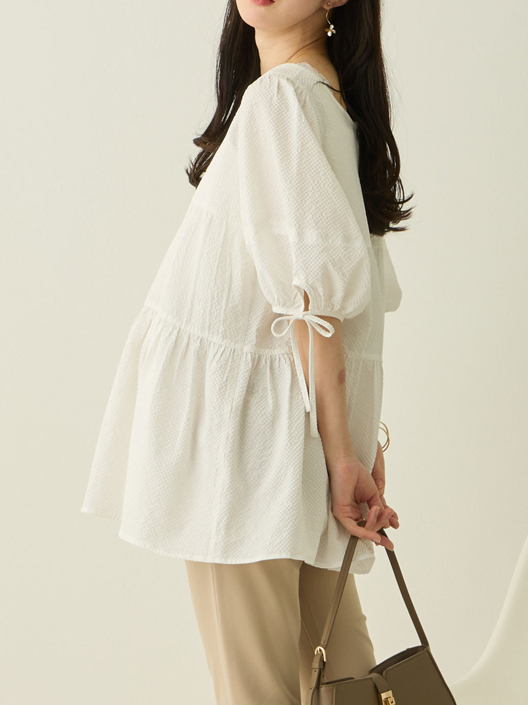 前後2wayティアードチュニック White