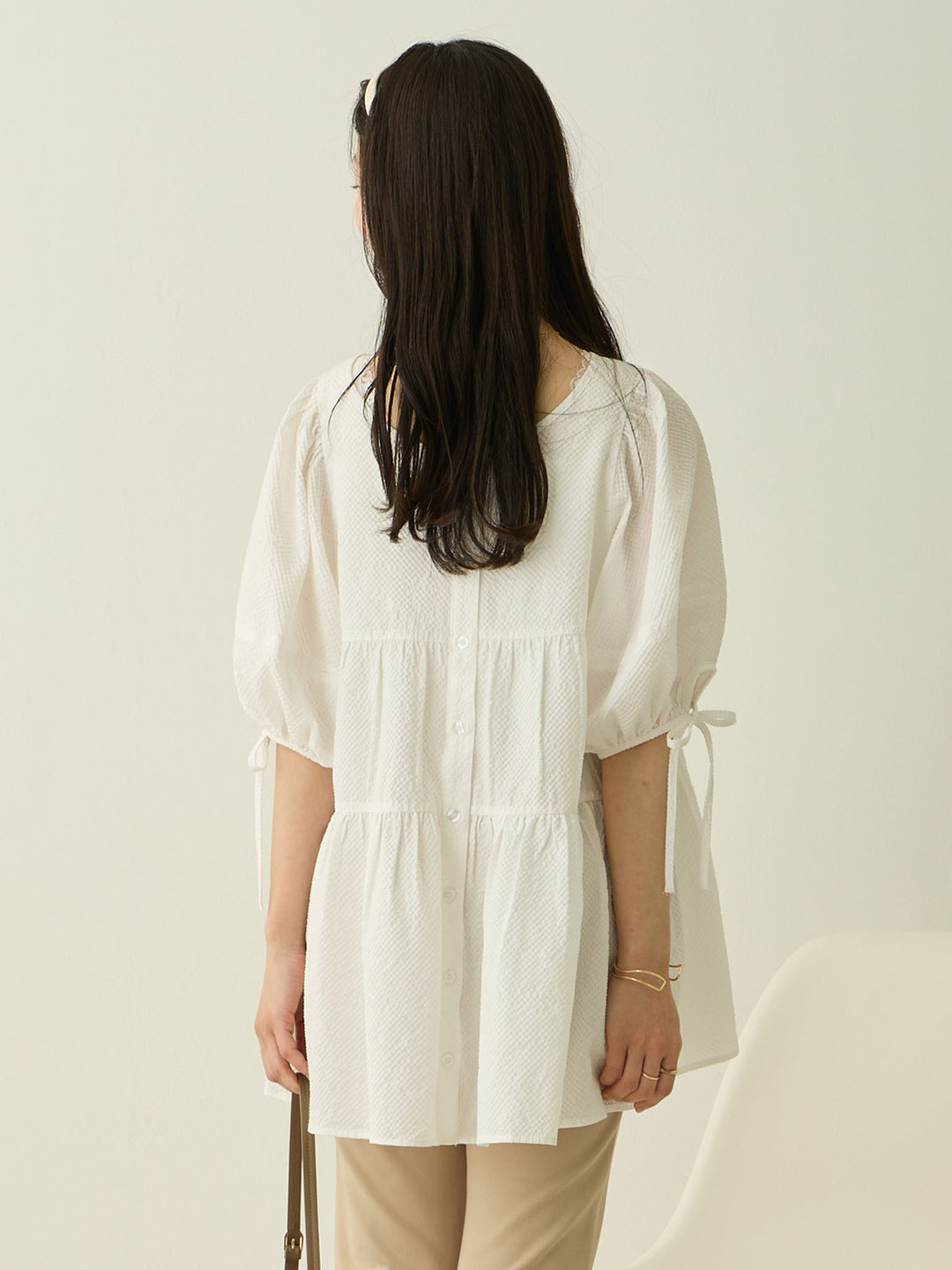 前後2wayティアードチュニック White
