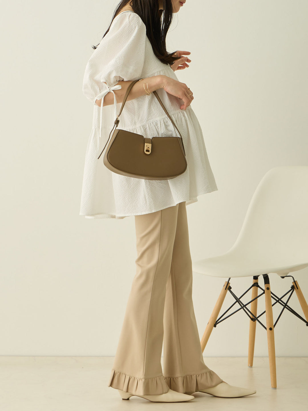 前後2wayティアードチュニック White