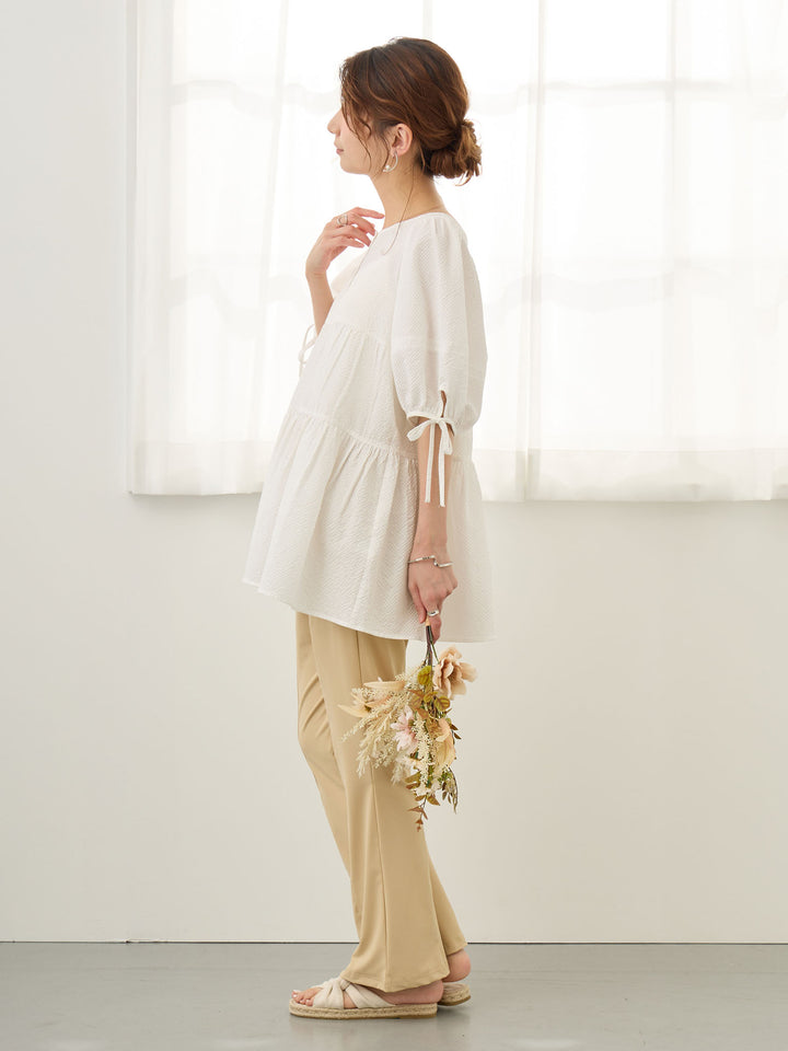 前後2wayティアードチュニック White