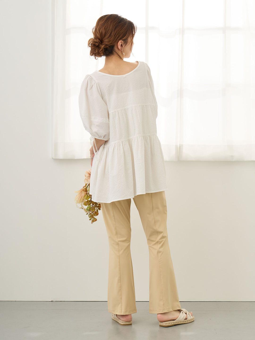 前後2wayティアードチュニック White
