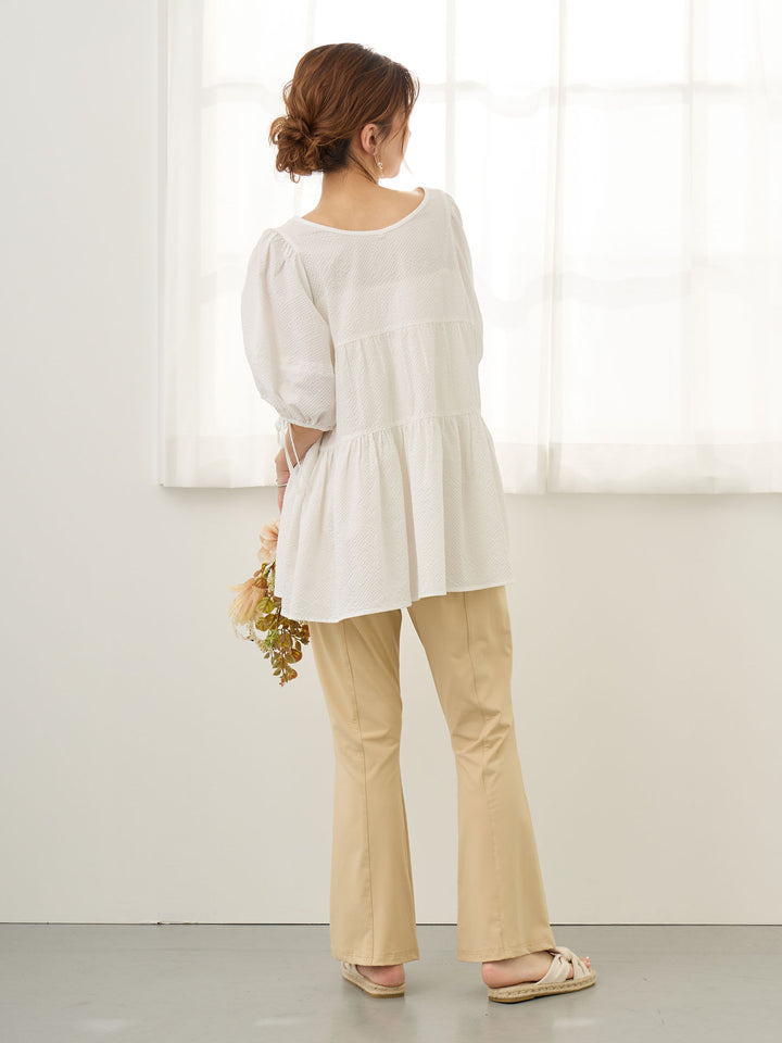 前後2wayティアードチュニック White