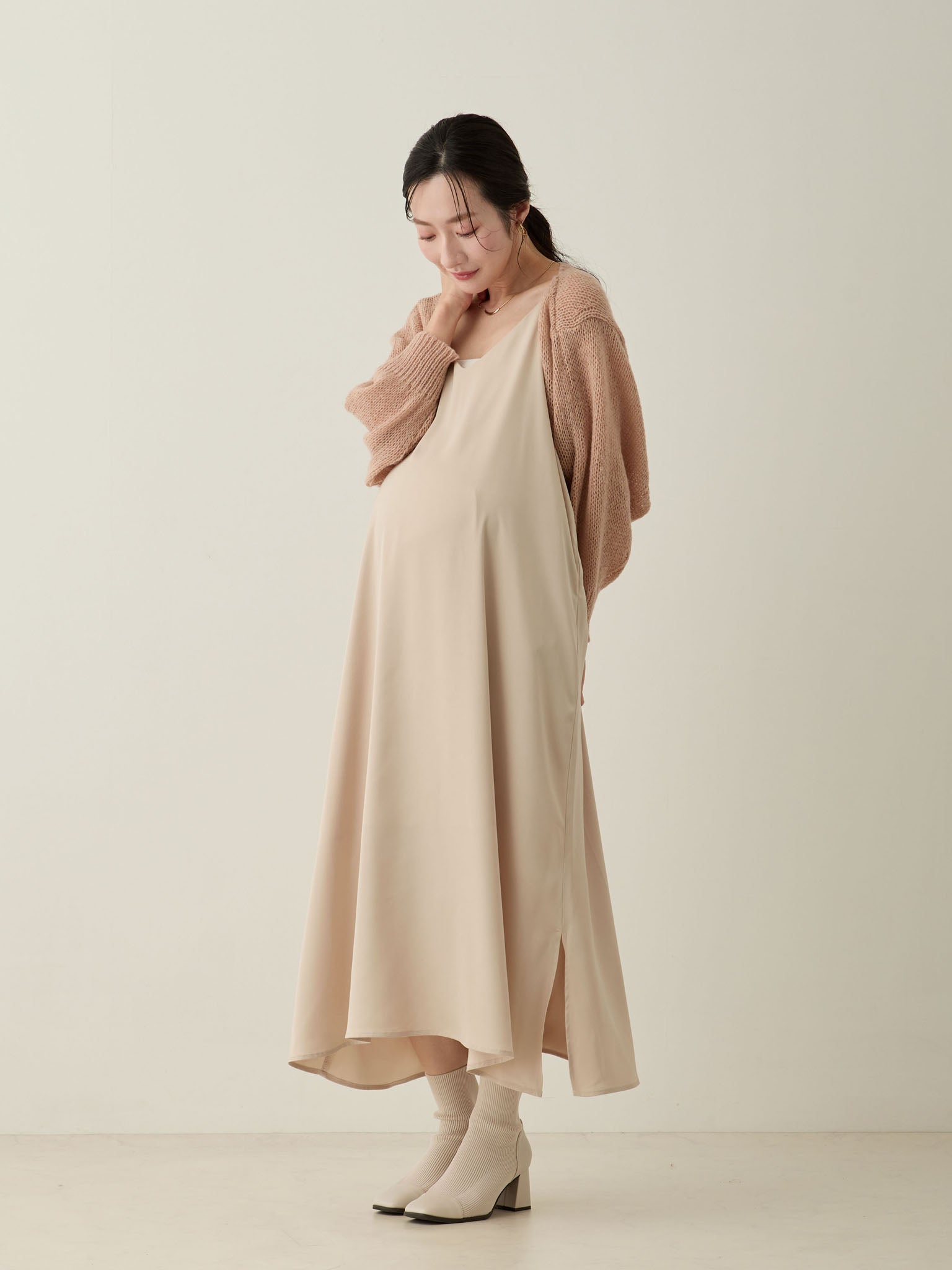 モヘアライクボレロセットキャミワンピース Beige – honono for mom&baby