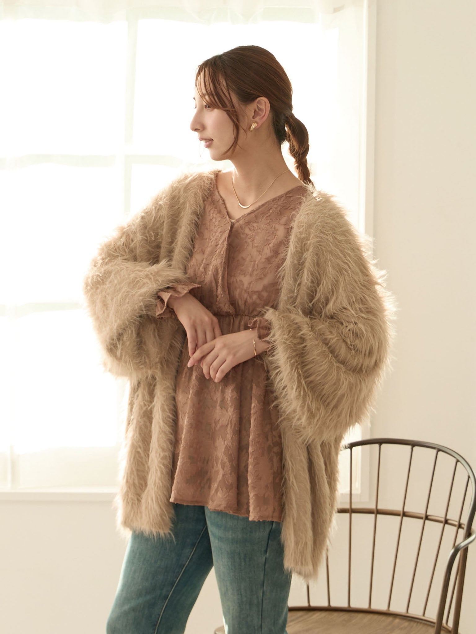 2wayジャガードブラウス Brown – honono for mom&baby