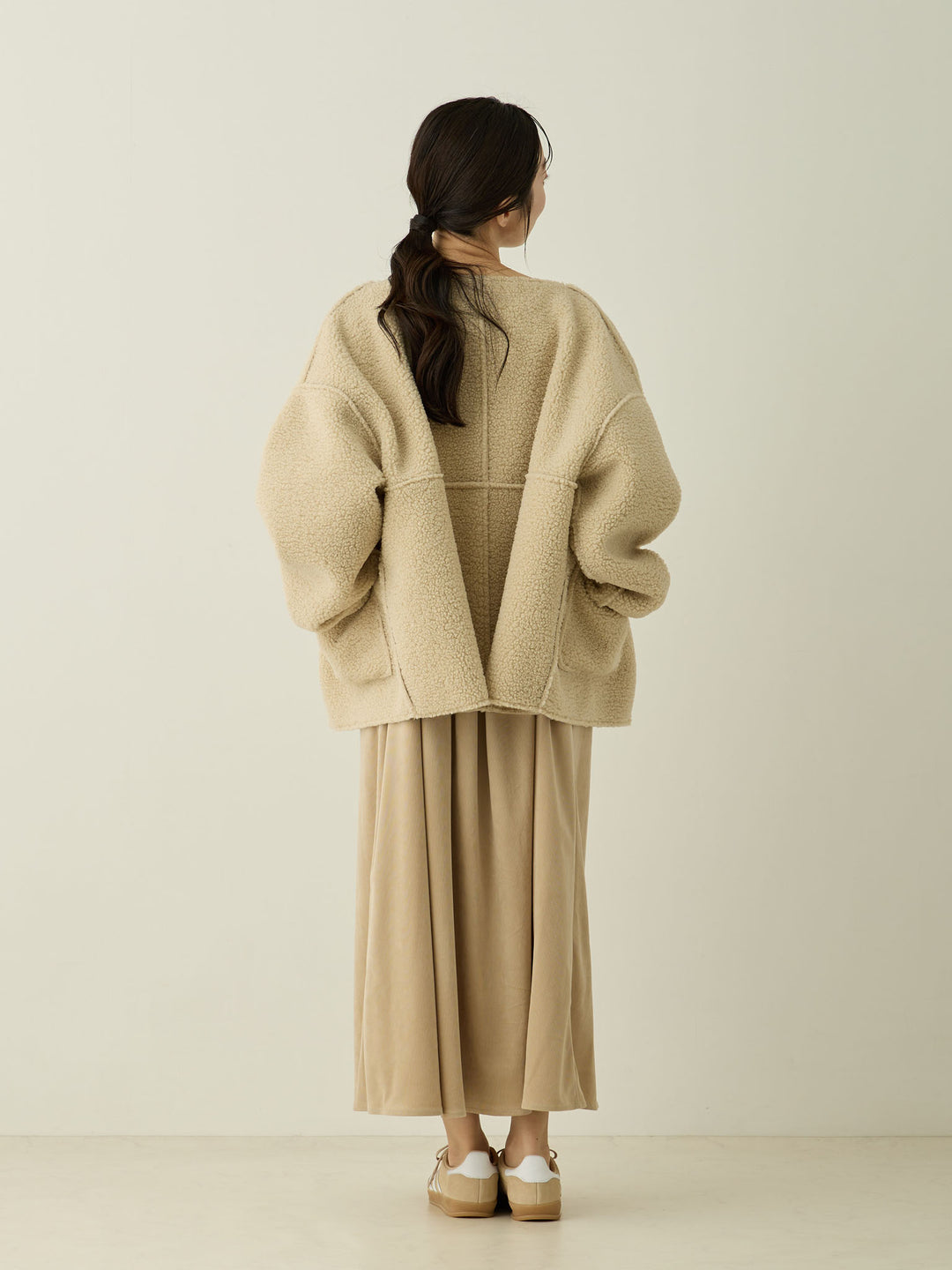 双面 Boa Ducker 夹克，米色