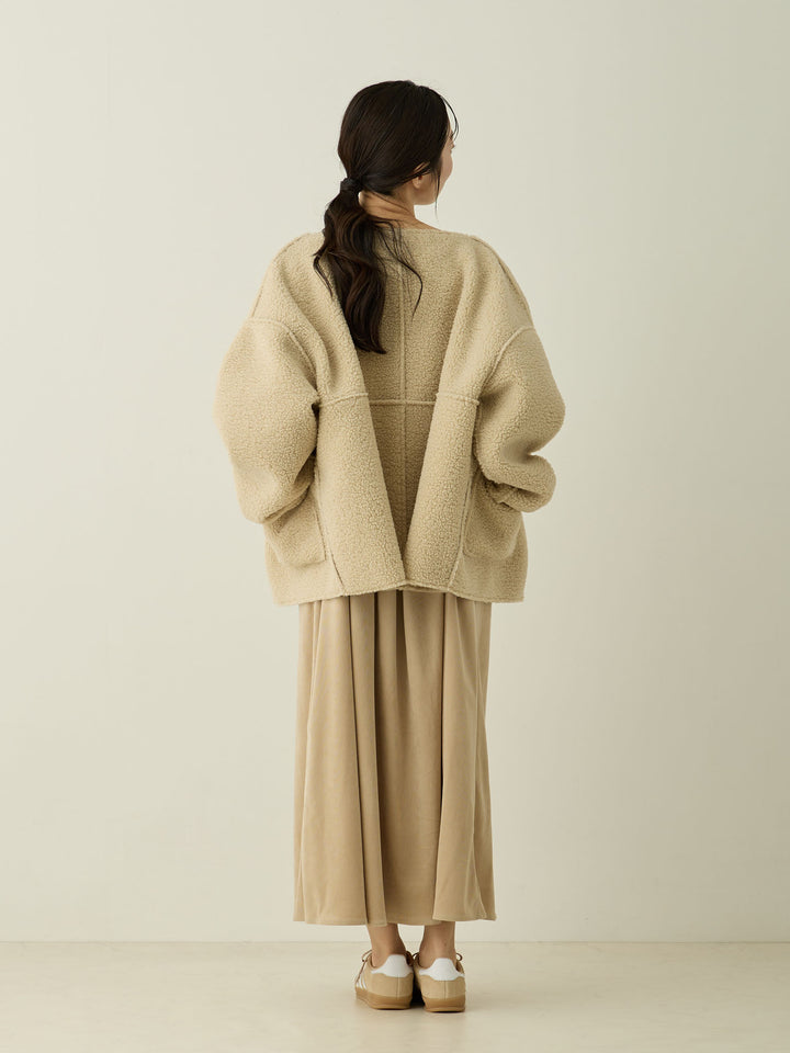 双面 Boa Ducker 夹克，米色