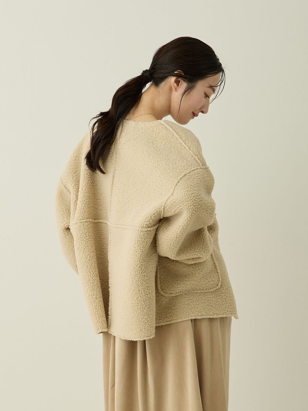 双面 Boa Ducker 夹克，米色