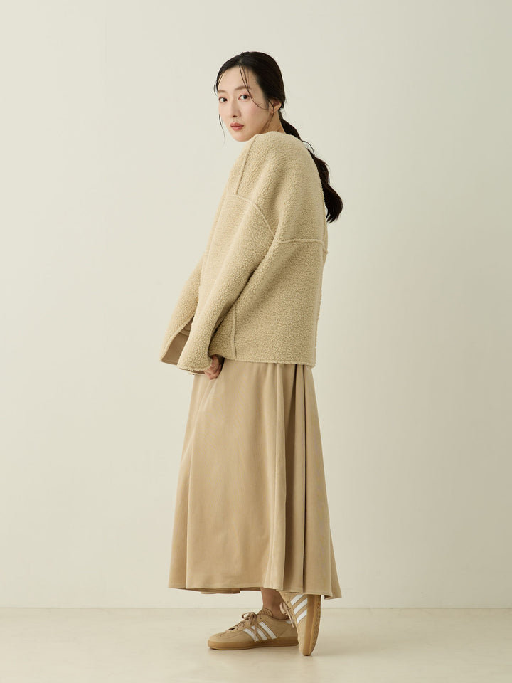 双面 Boa Ducker 夹克，米色