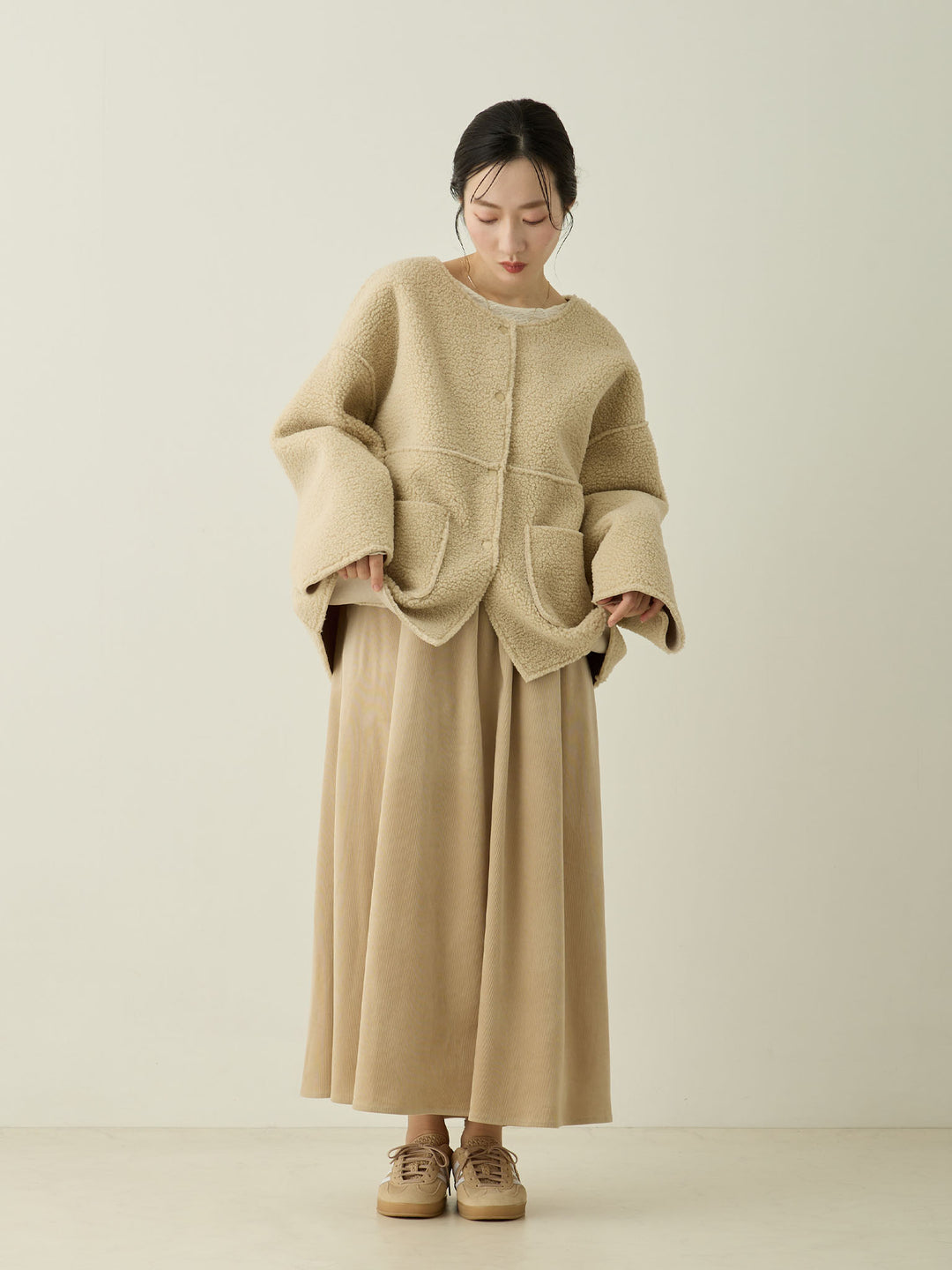 双面 Boa Ducker 夹克，米色