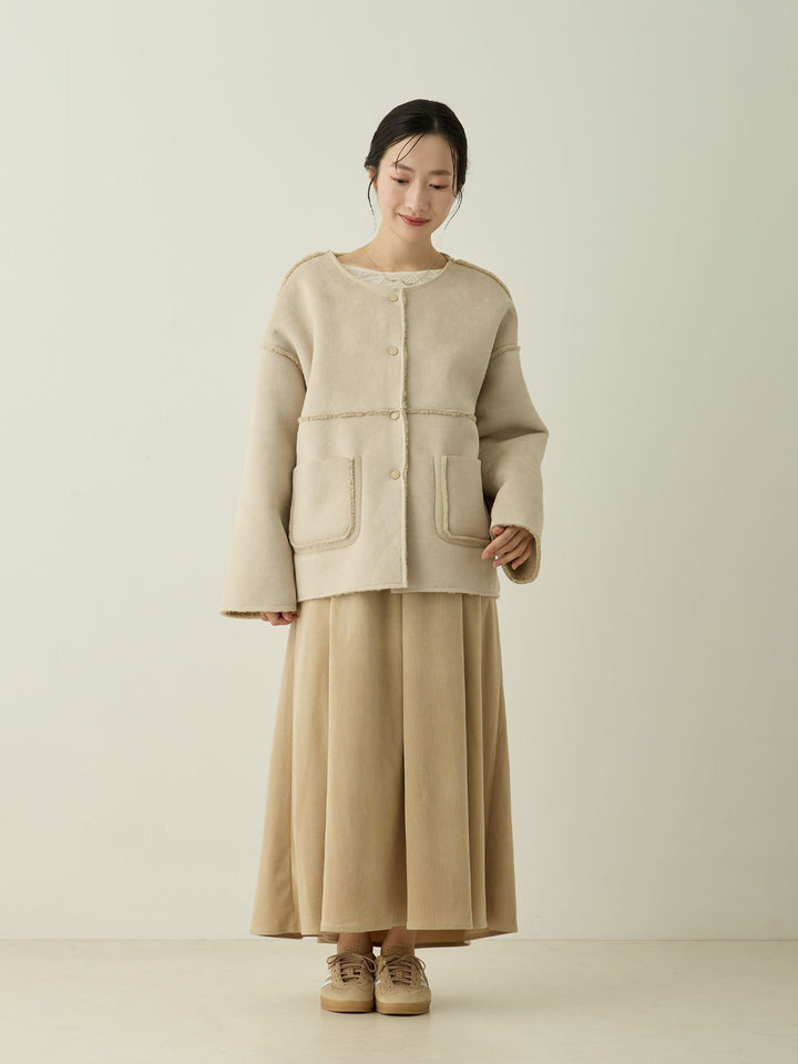 双面 Boa Ducker 夹克，米色