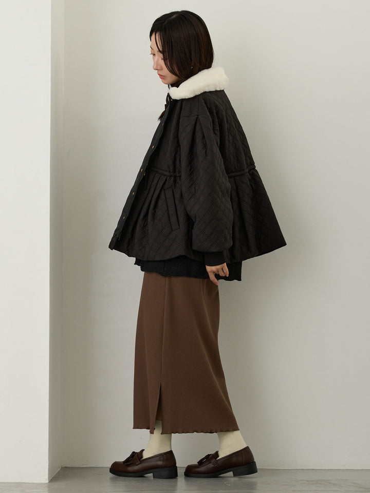 リブカットタイトスカート Brown