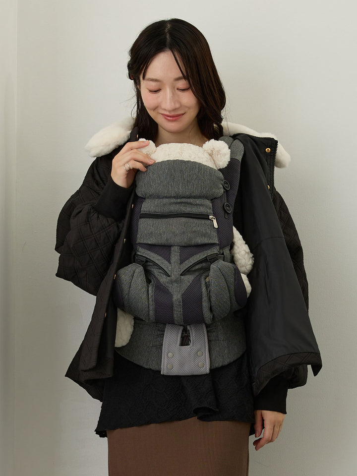 ダッカー付き衿ファーアウター Black