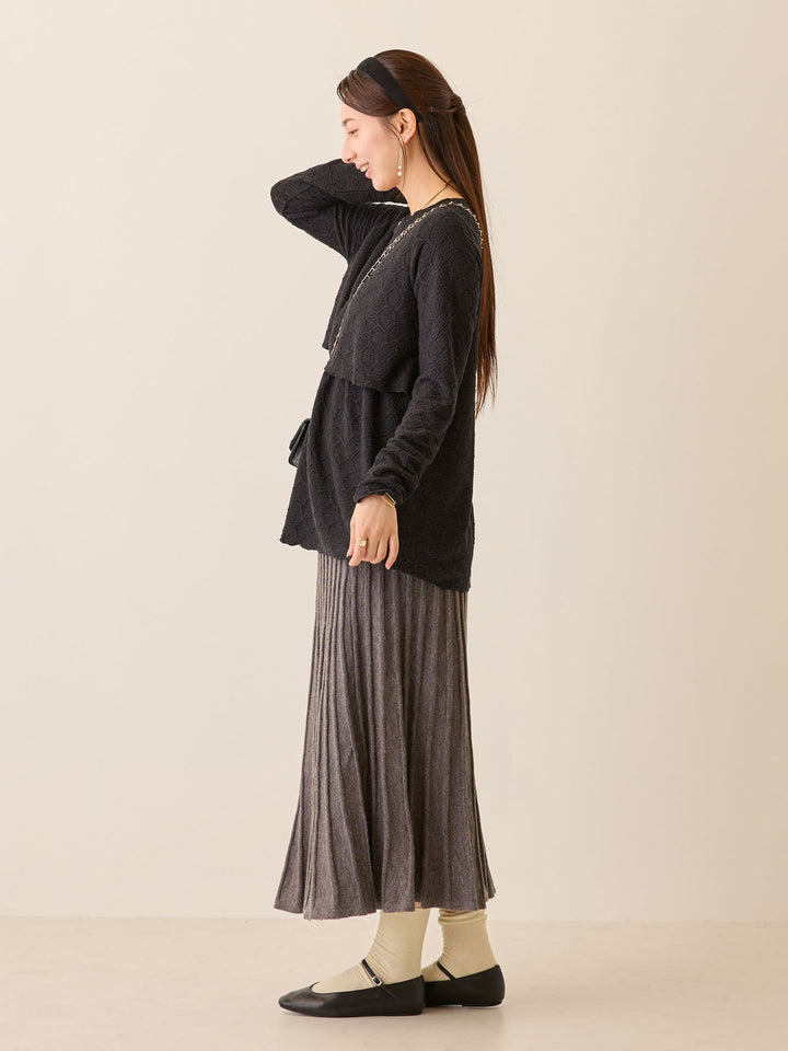 ニットプリーツスカート Gray