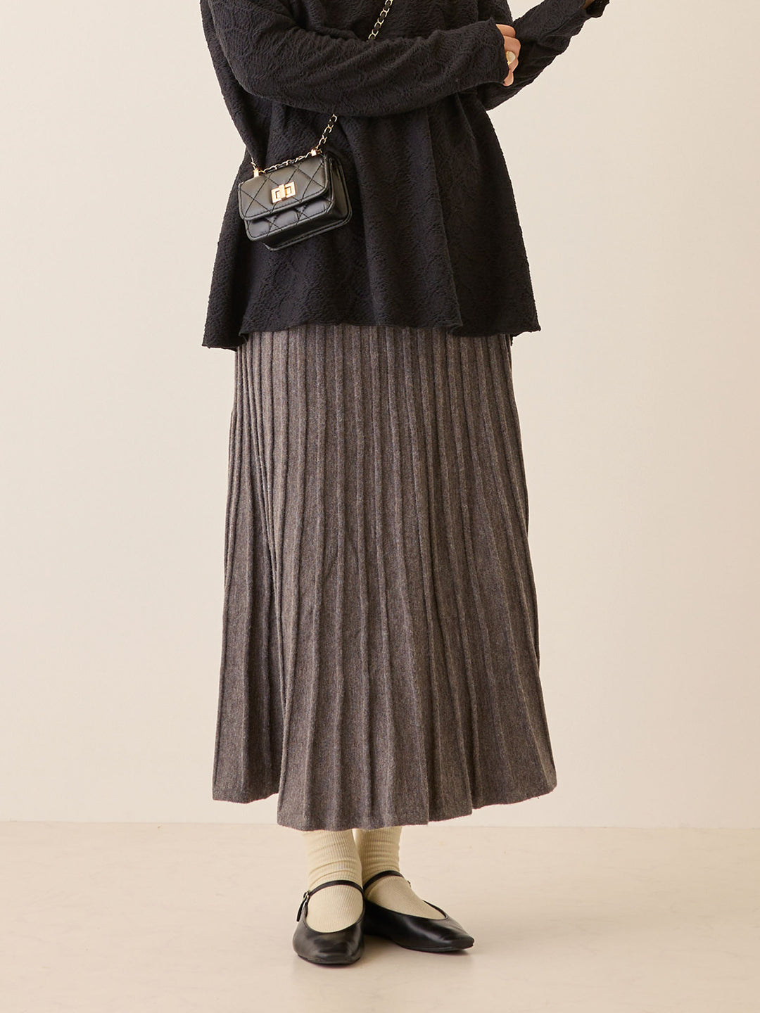 ニットプリーツスカート Gray