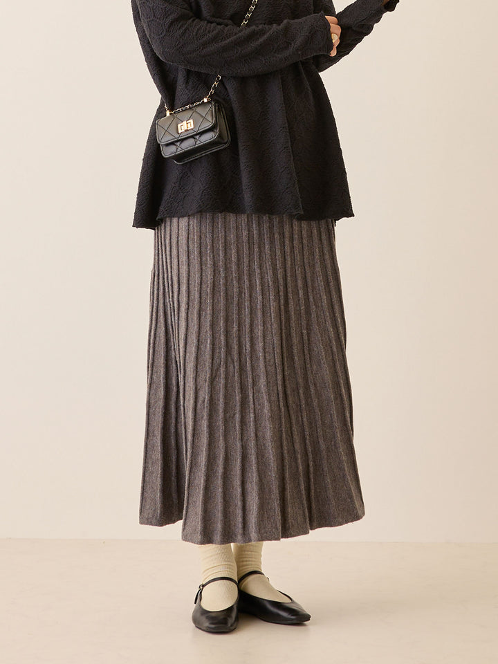 ニットプリーツスカート Gray