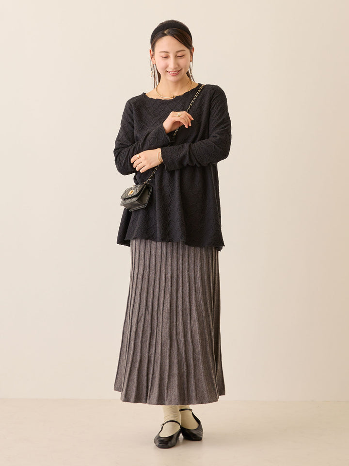 ニットプリーツスカート Gray