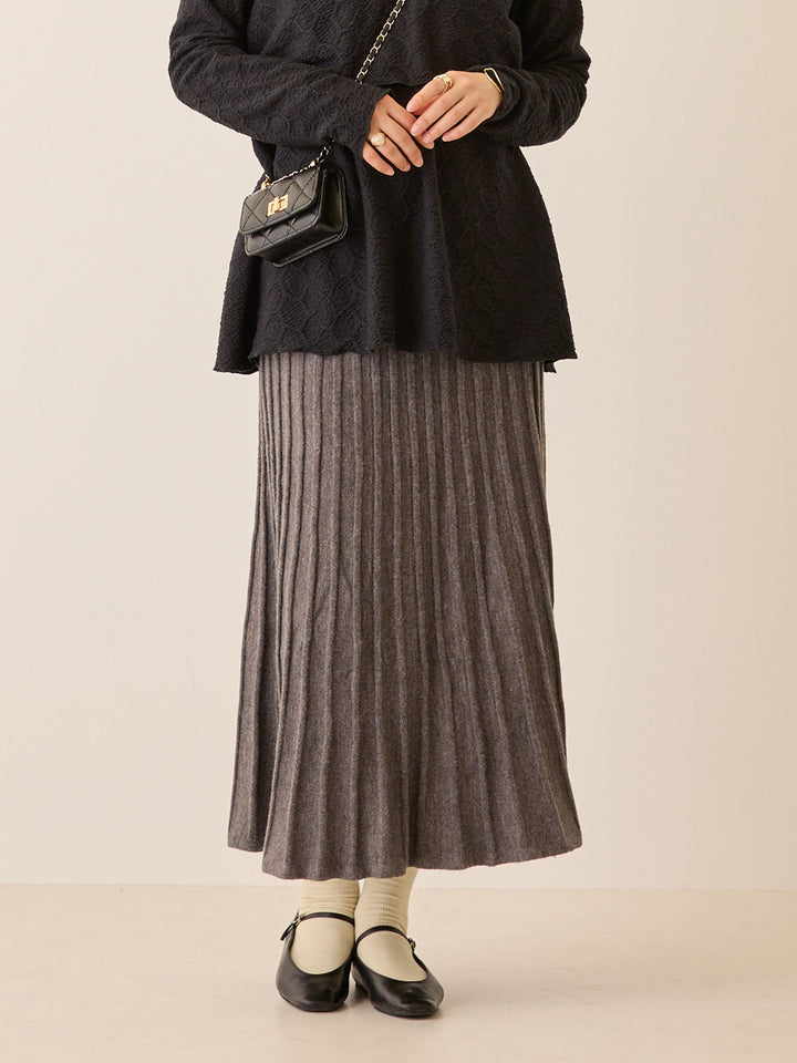 ニットプリーツスカート Gray