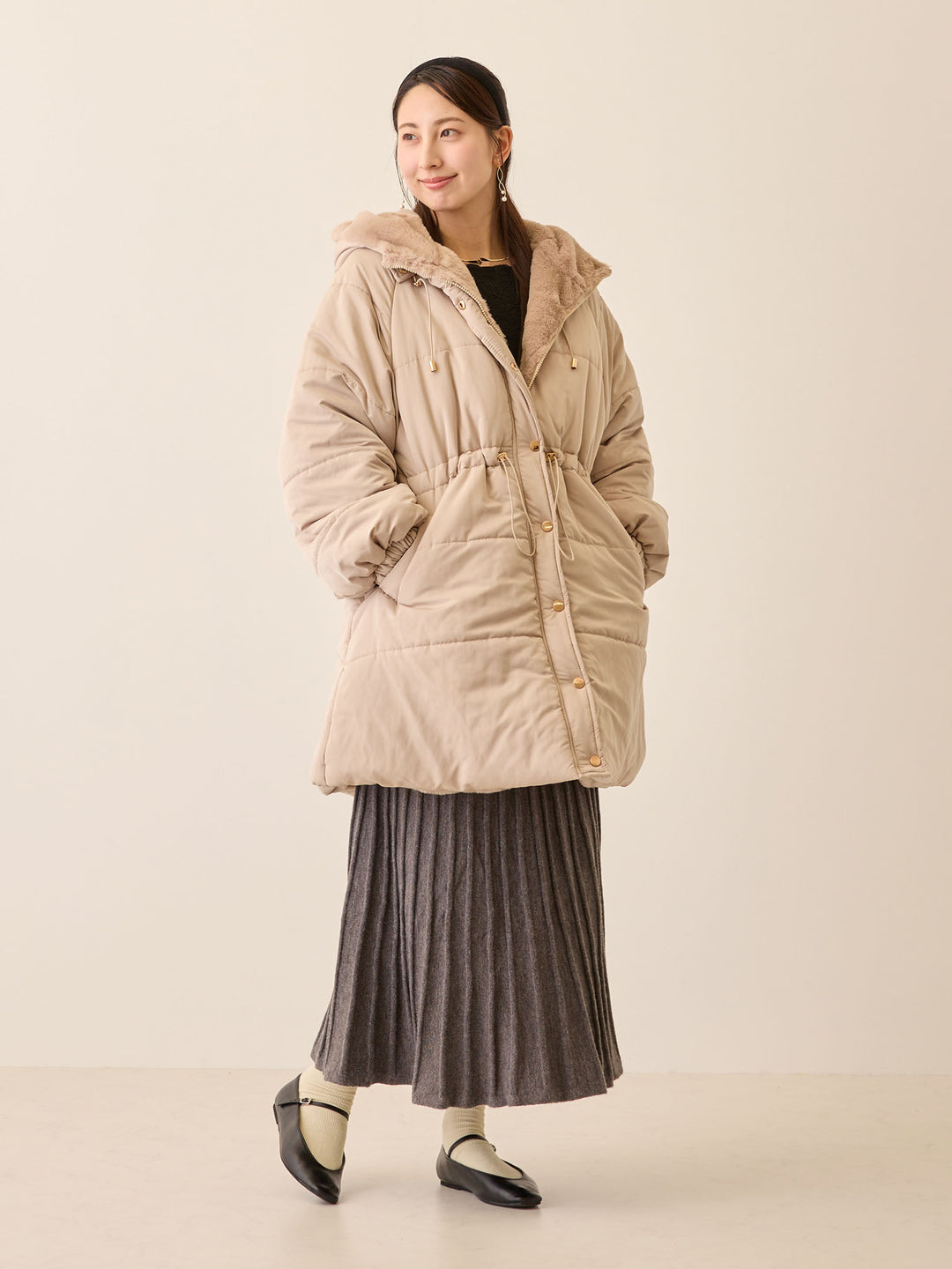 ニットプリーツスカート Gray