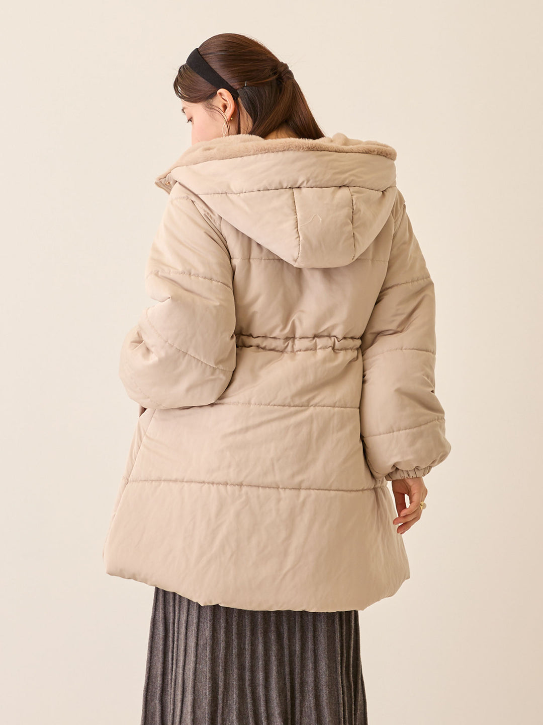 ダッカー付き中綿アウター Greige