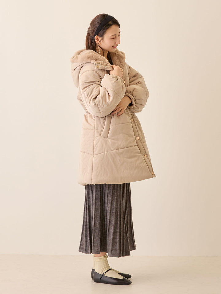 ダッカー付き中綿アウター Greige