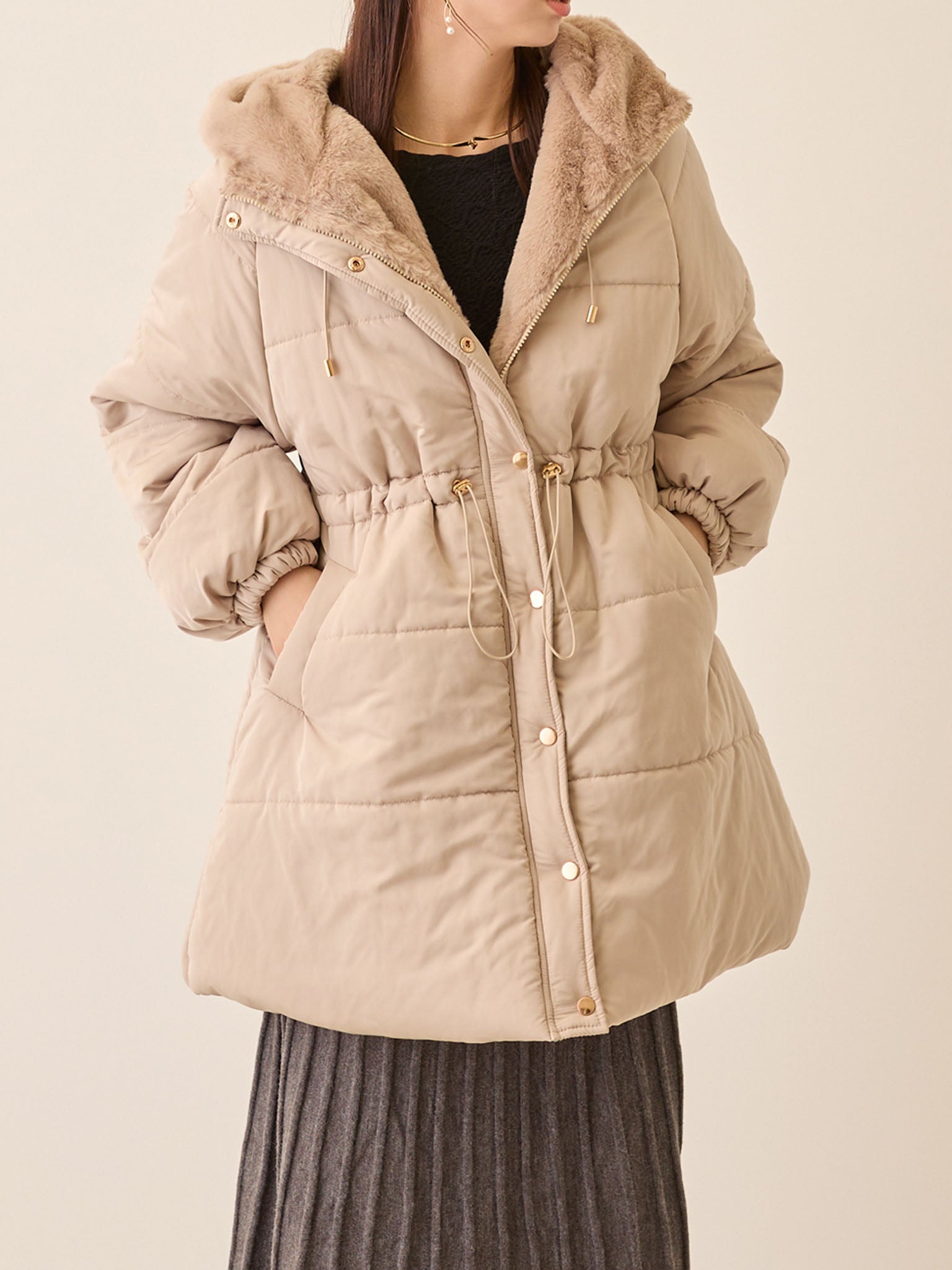 ダッカー付き中綿アウター Greige – honono for mom&baby