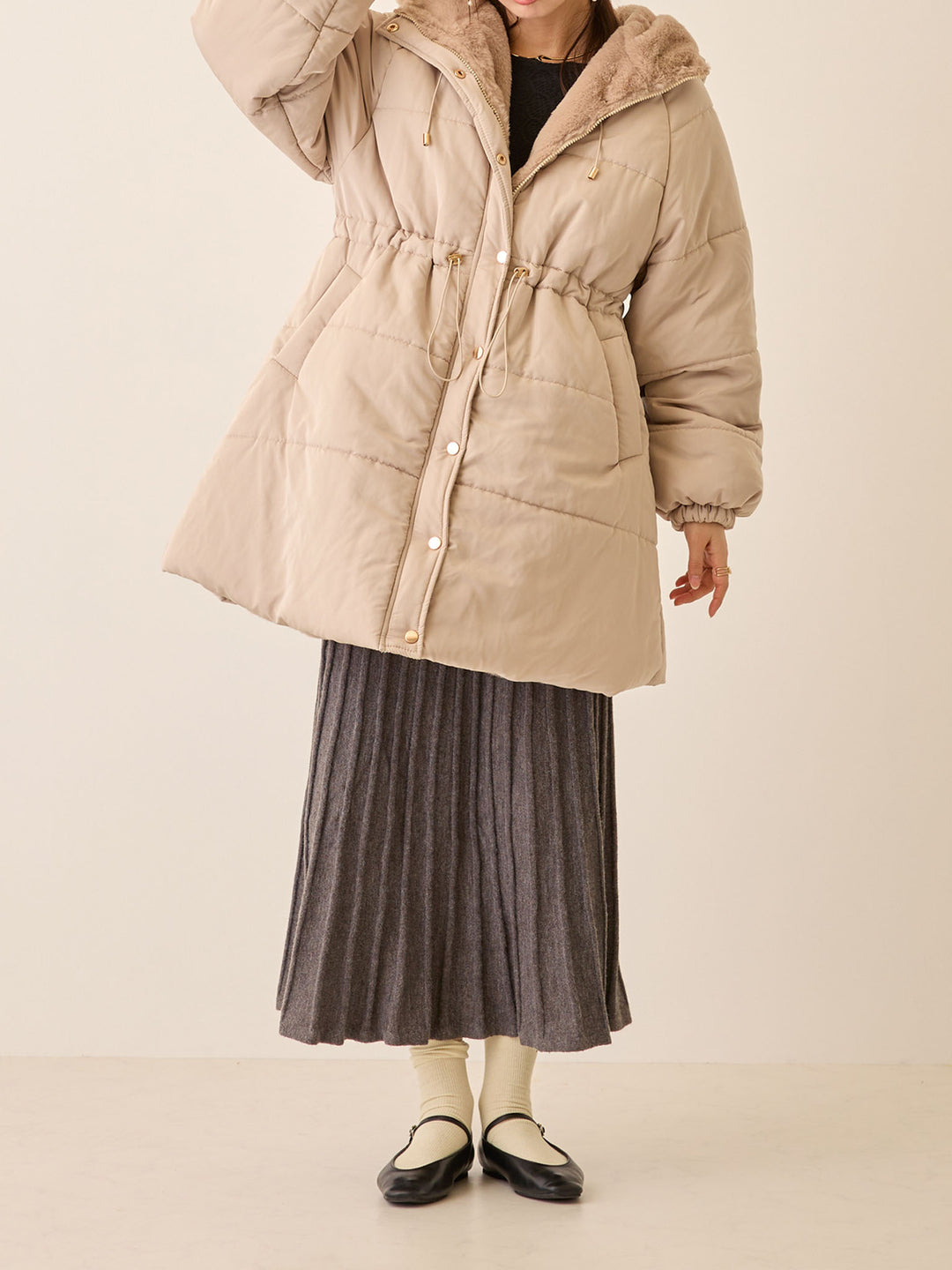 ニットプリーツスカート Gray