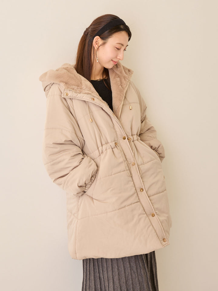 ダッカー付き中綿アウター Greige