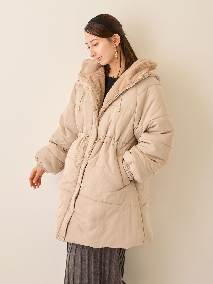 ダッカー付き中綿アウター Greige