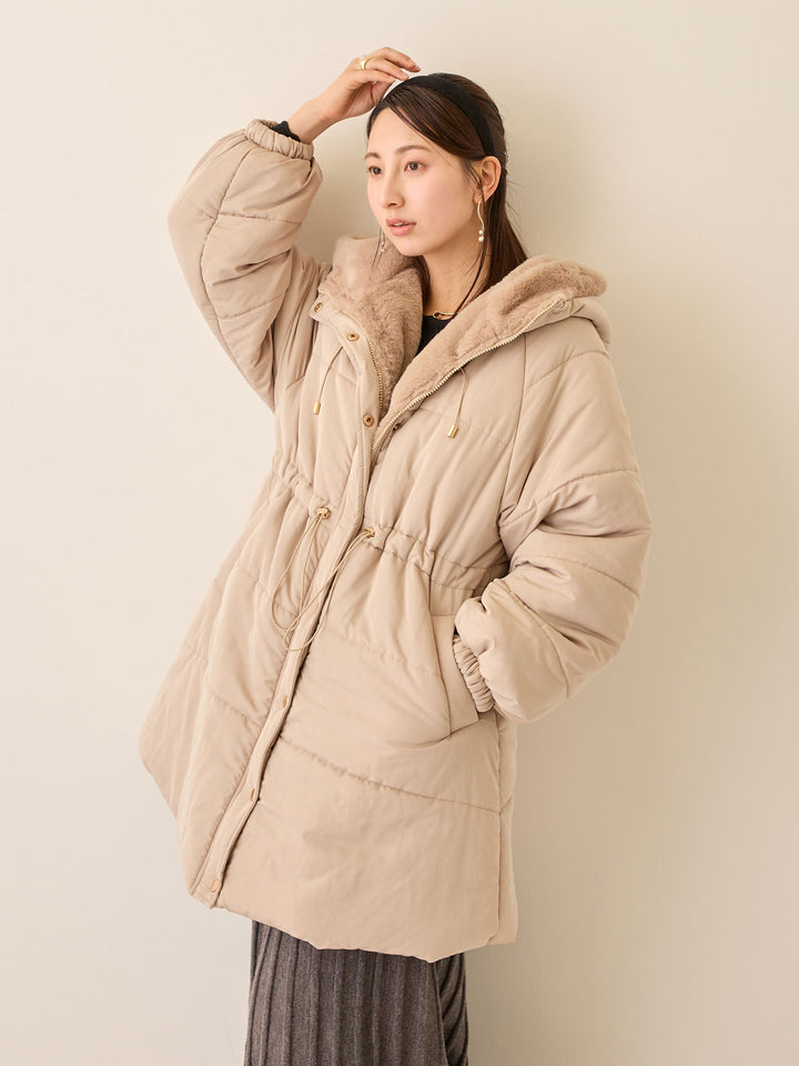 ダッカー付き中綿アウター Greige