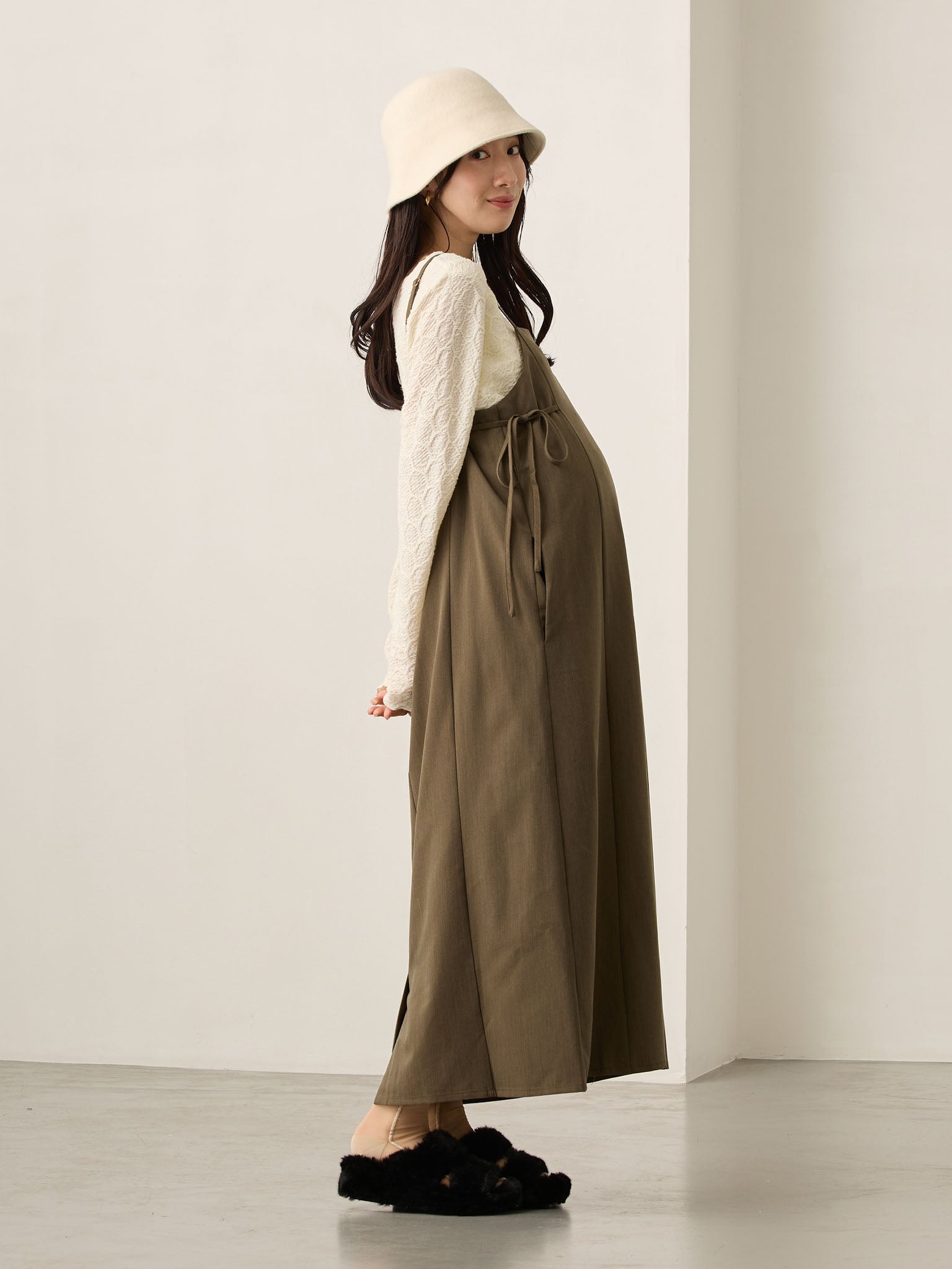 サイドリボンキャミワンピース Khaki – honono for mom&baby