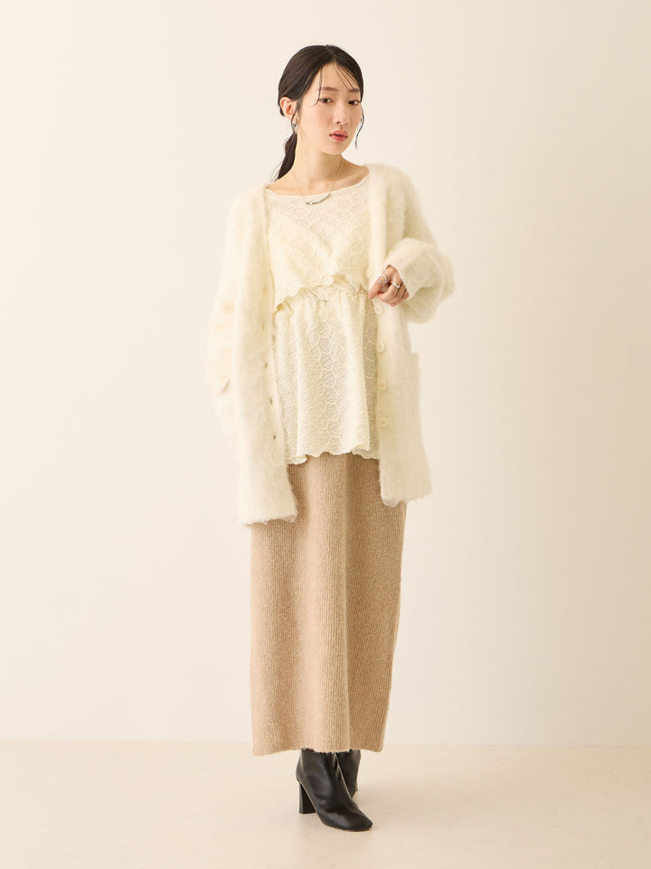 ニットタイトスカート Beige