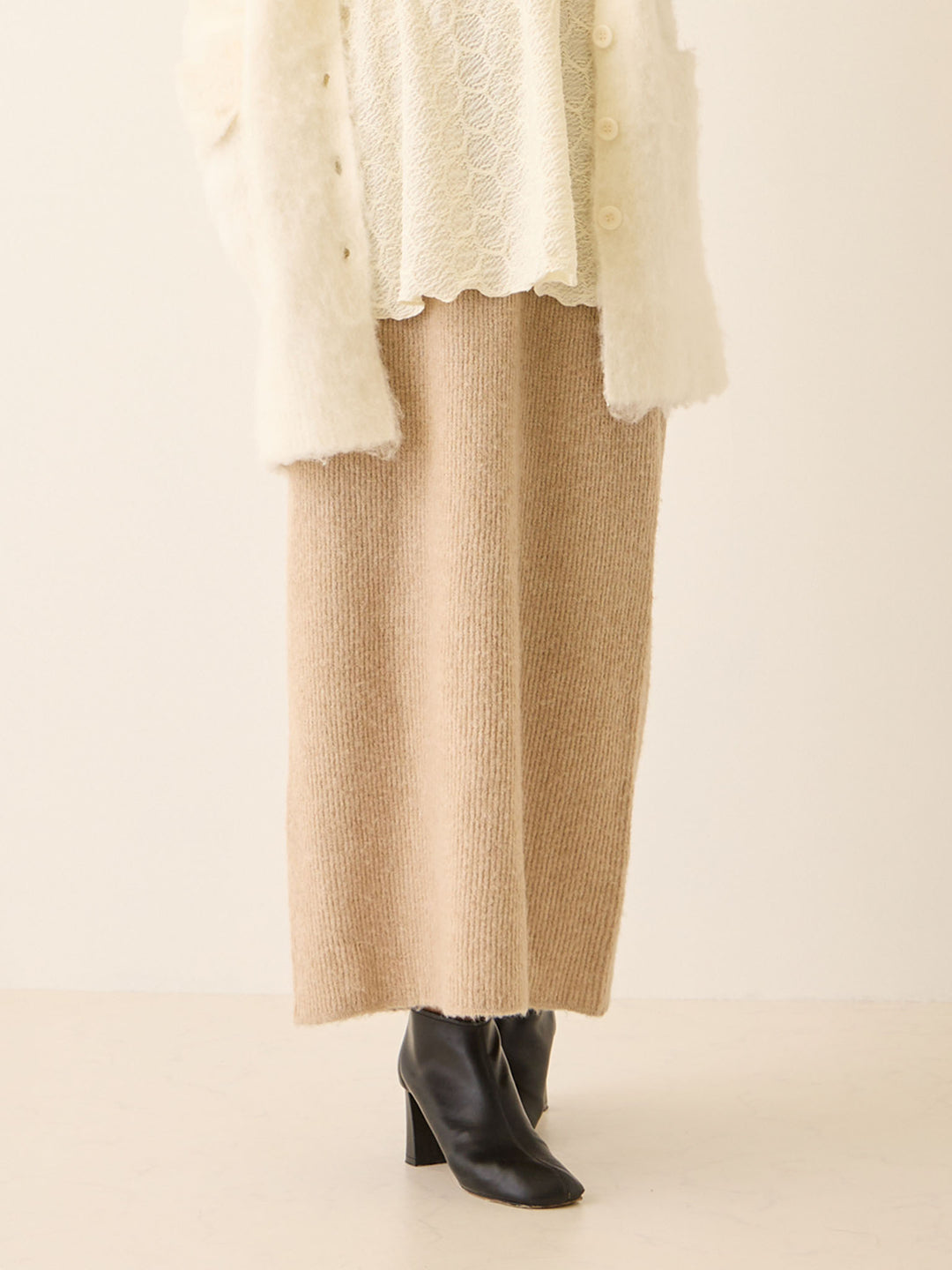 ニットタイトスカート Beige