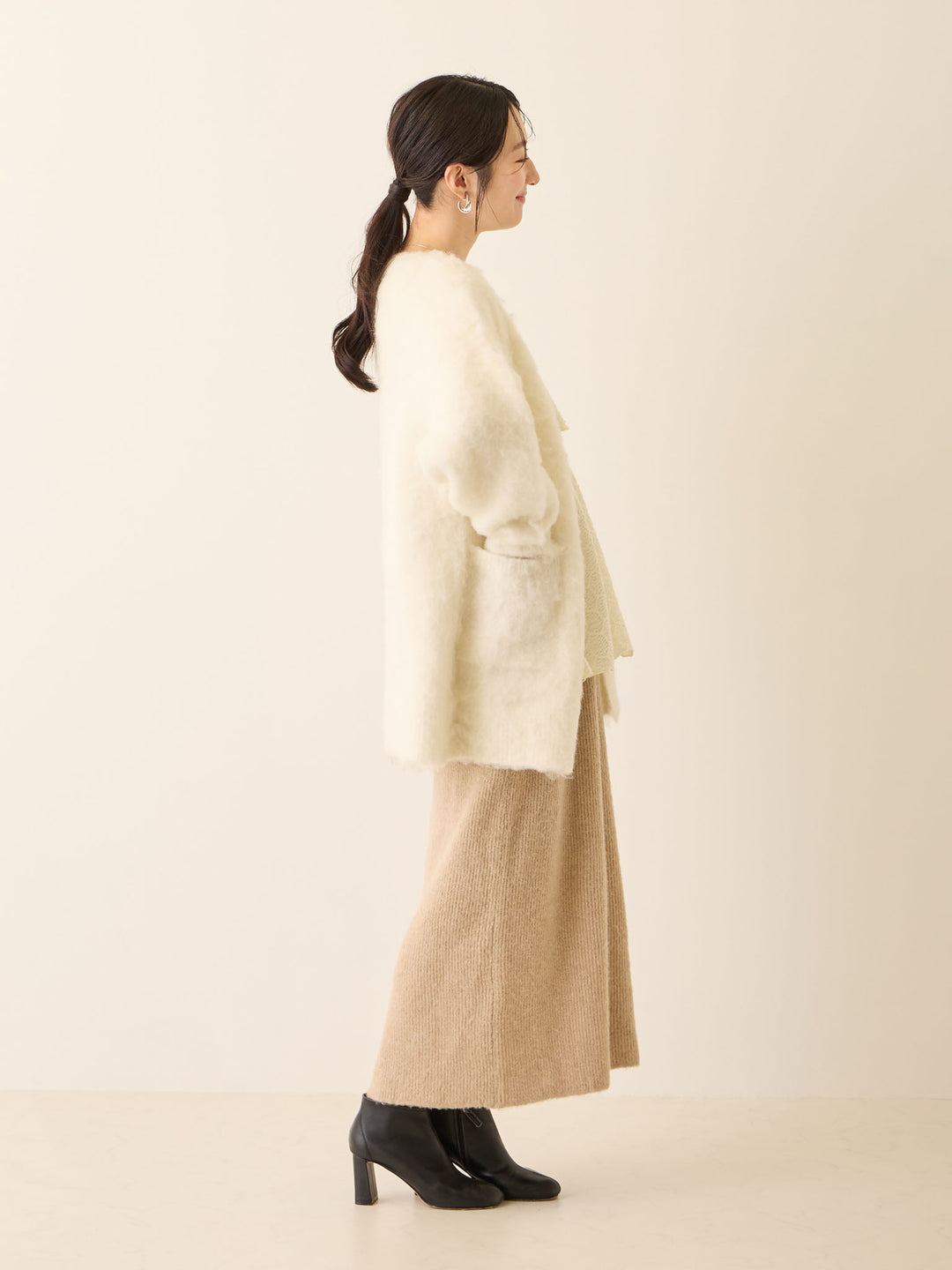 ニットタイトスカート Beige