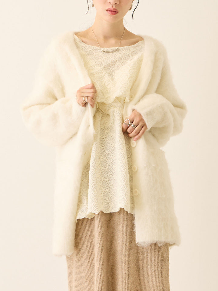 ふわシャギーカーディガン Ecru