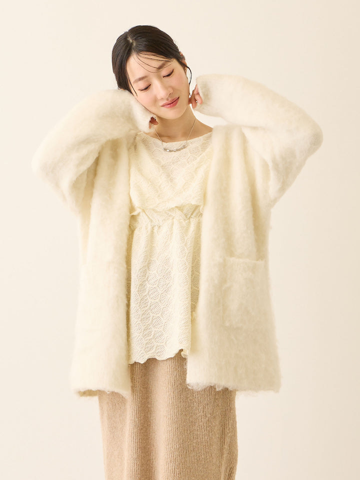 ふわシャギーカーディガン Ecru