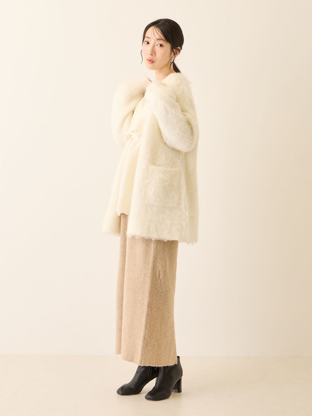 ニットタイトスカート Beige